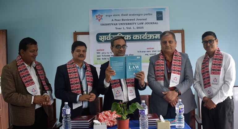 Tribhuvan University Law Journal (TULJ) Year 1, Vol. 1, 2025 Launch from the hand of Prof. Dubi Nanda Dhakal (Rector) organized by Faculty of Law, Dean's Office.